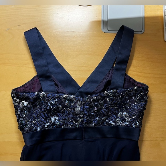 Navy Blue Maxi Dress with Sequin & Beading Detail Size 6 - Picture 7 of 8